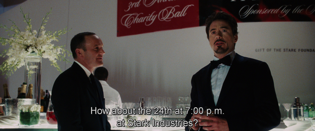 Phil Coulson asking Stark, 