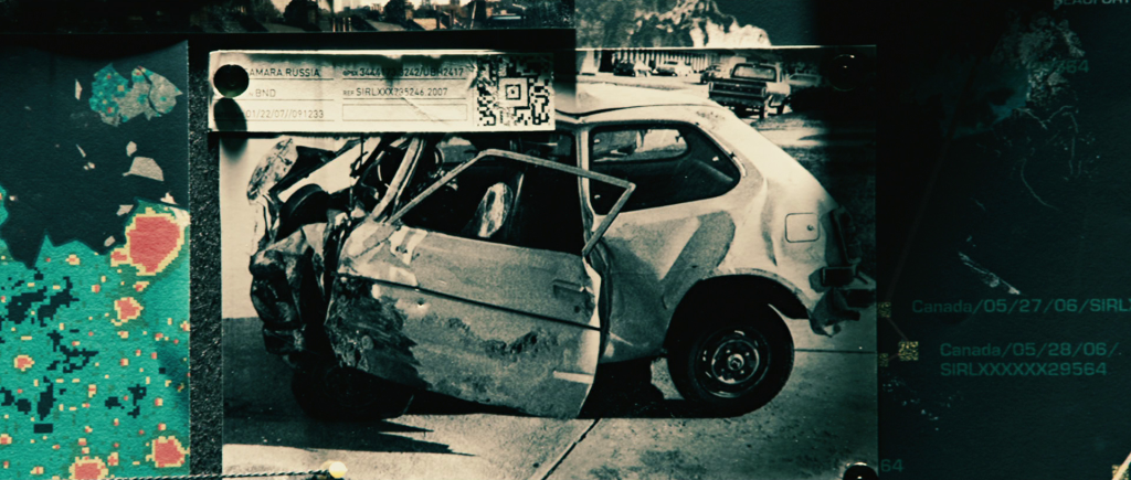 Photo of smashed car dated 2007.