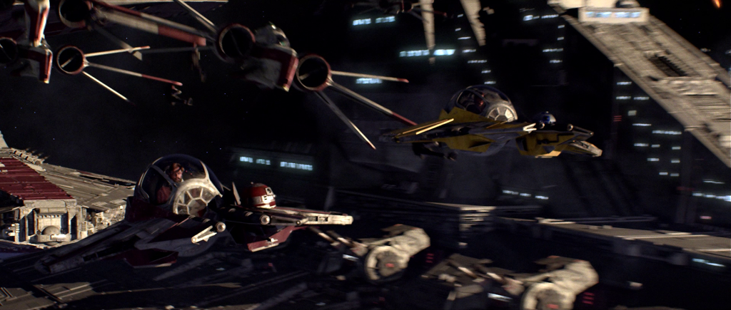 Obi-Wan and Anakin's Jedi Starfighters in "Star Wars: Revenge of the Sith"